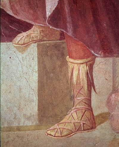 Føttene til Agamemnon, i Iphigenia-offeret (fresco av Roman