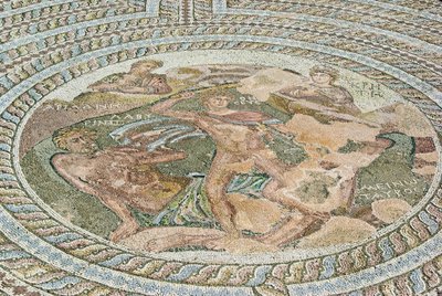 Theseus and the Minotaur, House of Theseus, Paphos, Kypros (mosaikk) av Roman