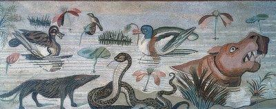 Dyr i Nilen, fra Faunens hus (Casa del Fauno), Pompeii av Roman