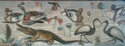 Dyr i Nilen, fra Faunens hus (Casa del Fauno), Pompeii av Roman