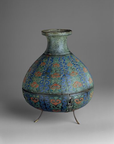 Vase, 250–300 e.Kr. (champlevé-emalje og kobberlegering) av Roman