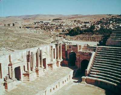 Utsikt over Sydteateret, bygget ca.90 e.Kr av Roman