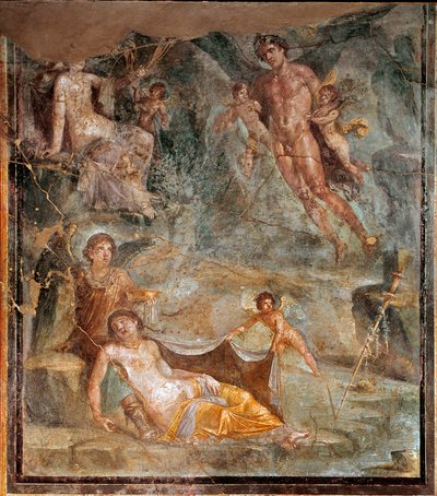 Bryllup av Zephyrus og gudinnen Chloris (fresko, 45-79 e.Kr.) av Roman