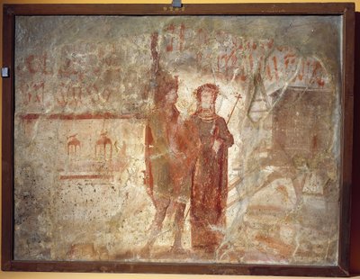 Verkstedskilt og valgkunngjøringer, Pompeii, Italia 70-79 AD (fresco) av Roman