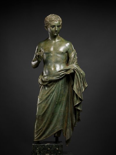 Bronsestatue av en aristokratisk gutt, 27 f.Kr.-14 e.Kr. (bronse) av Roman Imperial Period