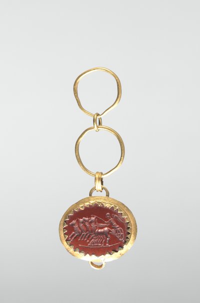 Dyptrykk med seier i vogn av Roman Imperial Period