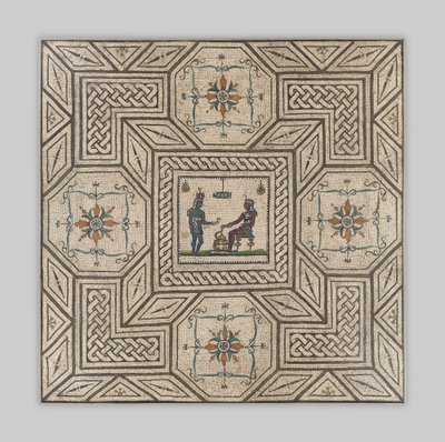 Mosaikkfortau med egyptisk scene, ca. 130–150 e.Kr. (stein og glass) av Roman Imperial Period