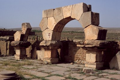 Utsikt over Sertius-markedet, den høye keisertiden (27 f.Kr.-395 e.Kr.) av Roman Imperial Period