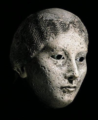 Modell av et kvinnehode, 2. eller 3. århundre e.Kr. (gips) (se også 270971, 270973-974) av Roman Period Egyptian