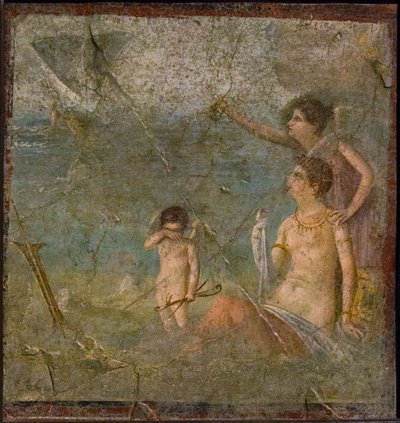 Ariadne og Theseus , 1. H. 1. århundre. AD. av Roman Pompeian wall painting.