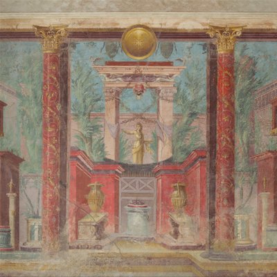Veggmaleri fra kupeen til en villa i Boscoreale, ca. 50-40 f.Kr. av Roman Republican Period