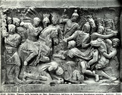 Detalj av den store Trajan-frisen som ligger i Konstantinbuen, Forum Romanum (marmor) av Roman Roman