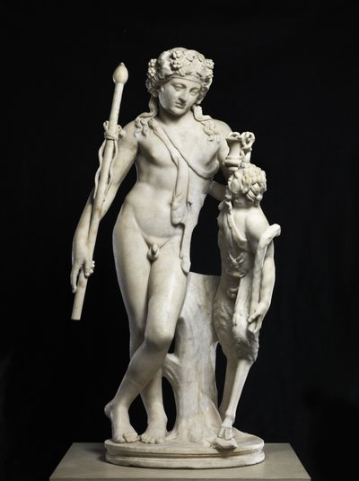 Dionysus med panne, AD 50-150 (marmor) av Roman Roman