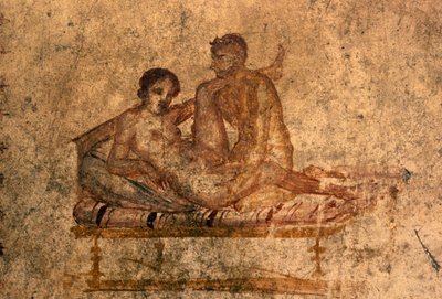 Erotisk freskomaleri fra House of Vettii, Pompeii (UNESCOs verdensarvliste av Roman Roman