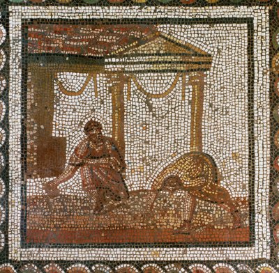 Bønder som sår bønner (mosaikk) av Roman Roman