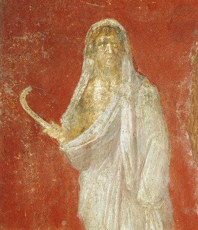 Freske som viser Saturn, fra Pompei av Roman Roman