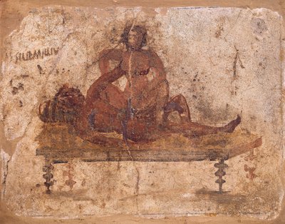 Freske som skildrer erotisk motiv, fra Pompei, Italia av Roman Roman