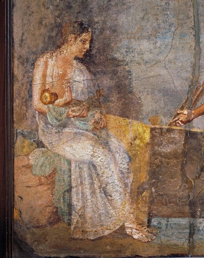 Freske som viser mor som ammer babyen sin, fra Pompei, Italia av Roman Roman