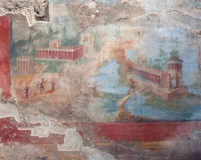 Freskomaleri av fontene-nymphaeum av House of Small Fountain, Pompeii (UNESCOs verdensarvliste av Roman Roman