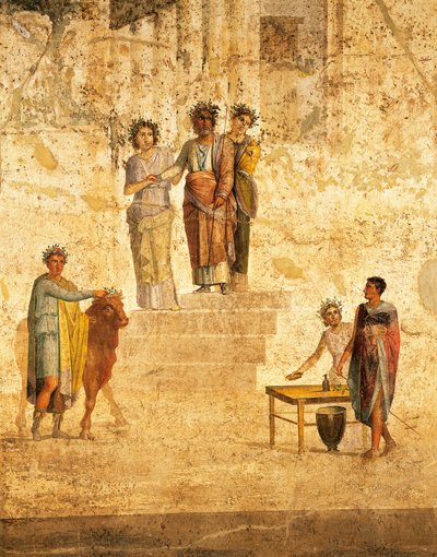 Fresco skildrer Jason og Pelias fra Pompeii av Roman Roman