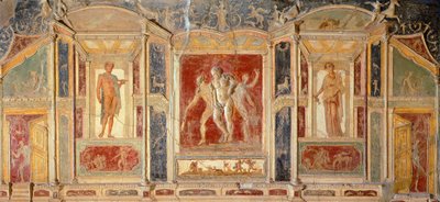 Fresco med veggdekorasjon, fra House of Meleagro, Pompeii (UNESCOs verdensarvliste av Roman Roman