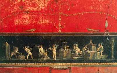 Frise med amor, House of Vettii, Pompeii (Unescos verdensarvliste av Roman Roman