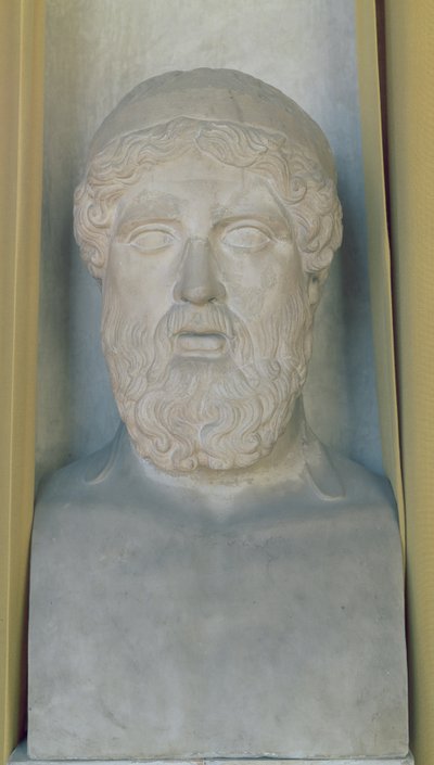 Hermetic bust of Anacreon (marble) av Roman Roman