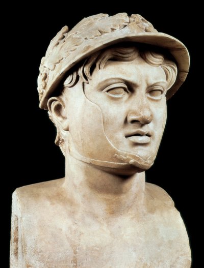 Romersk kunst: byste av Pyrrhus 1. (319–272 f.Kr.) (marmor) av Roman Roman