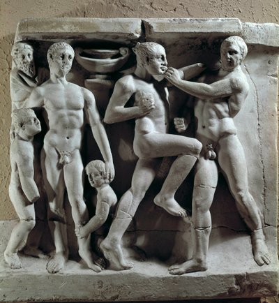 Romersk kunst: boksescene. Lav lindring. Museum for romersk sivilisasjon, Roma av Roman Roman