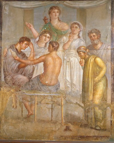 romersk sivilisasjon. Admetus og Alcestis, freskomaleri fra basilikaen Ercolano av Roman Roman