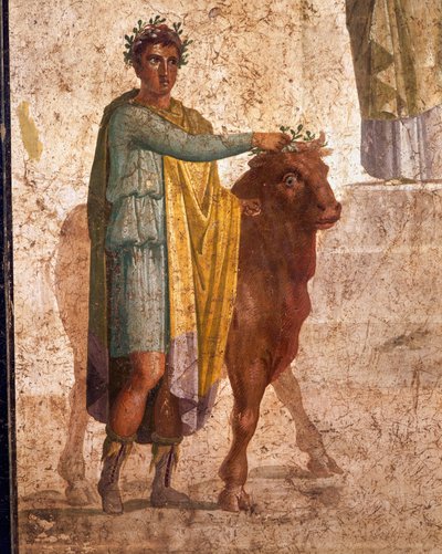 Romersk sivilisasjon, fresco som skildrer Jason og Pelias. Fra Pompeii av Roman Roman