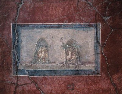 To teatralske masker, 1. århundre f.Kr.-79 e.Kr av Roman Roman