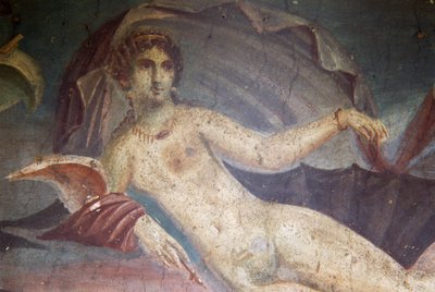 Venus i skall, detalj fra freskomaleri i peristylium, Venus hus i skallet, Pompeii (UNESCOs verdensarvliste av Roman Roman