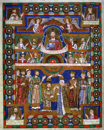Kroning av Henrik Løven og hans ekteskap med Matilda, fra Evangeliet til Løven Henrik av Romanesque