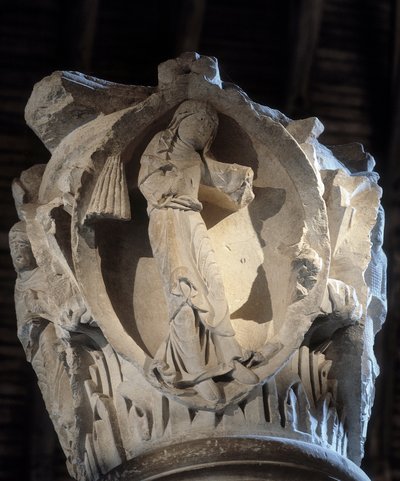 Prudence: Hovedstaden i koret (skulptur av Romanesque