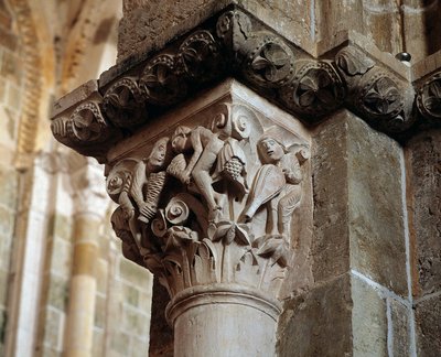 Representasjon av vindene (utskåret hovedstad) av Romanesque
