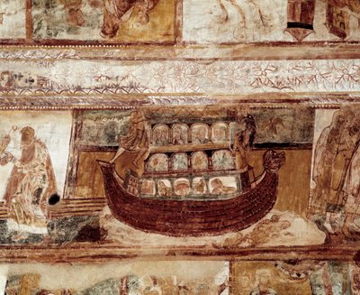 Noahs bue (fresko av taket) av Romanesque