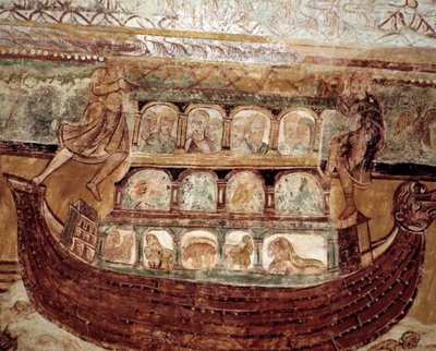 Noahs bue (fresko av taket) av Romanesque