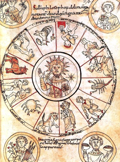 Solen omgitt av stjernetegn av Romanesque