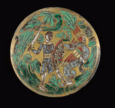 Kriger som kjemper mot en drage, ca. 1170-1180 av Romanesque