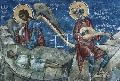 Death of the Just, detalj fra The Last Judgement, 1547-50 av Romanian School