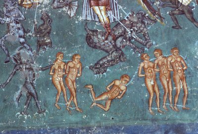 The Damned, detalj fra The Last Judgement, 1547-50 av Romanian School