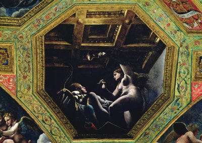 Chamber of Cupid and Psyche, Psyche vurderer Cupid av Romano Giulio