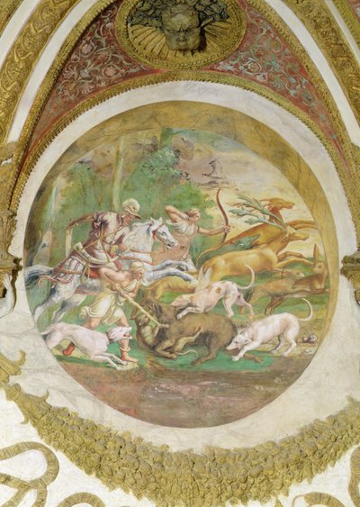 Vindenes kammer, hjort- og villsvinjakt av Romano Giulio
