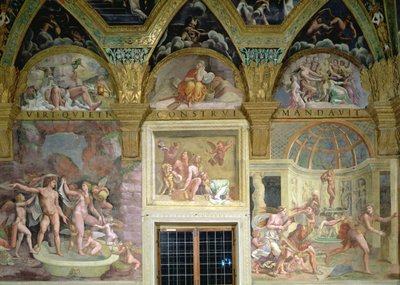 Psykens rom. Venus og Mars bading; Bacchus og Ariadne; Venus og Adonis overrasket av Mars av Romano Giulio