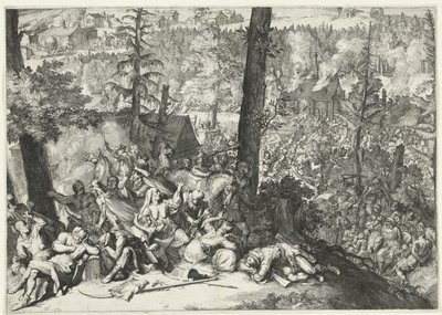 Seier til hertug Karl V av Lorraine og markgreve Louis Willem van Baden-Baden over tyrkerne, 1687 av Romeyn de Hooghe (attributed to)