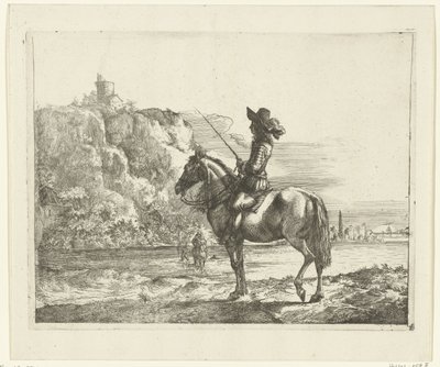 Rytter ved en elv. av Romeyn de Hooghe (attributed to)