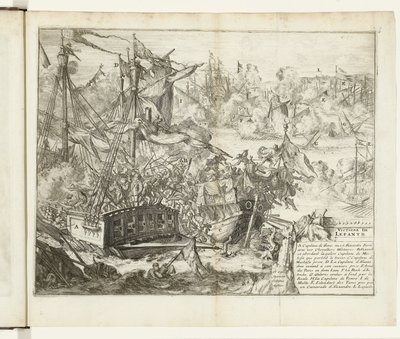 Slaget ved Lepanto, 1571 Victoire de Lepanto (tittel på objekt) Guerres de Flandres (serietittel) av Romeyn de Hooghe (attributed to)