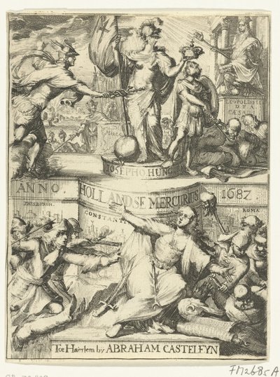 Tittelside for den nederlandske Mercury om året 1687 av Romeyn de Hooghe (attributed to)