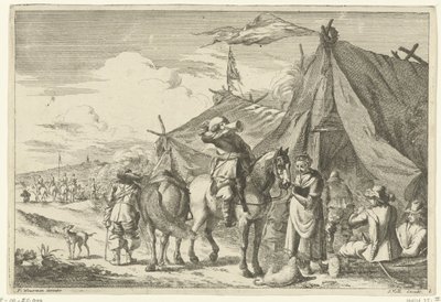 Rytterne hviler ved telt av Romeyn de Hooghe (rejected attribution)